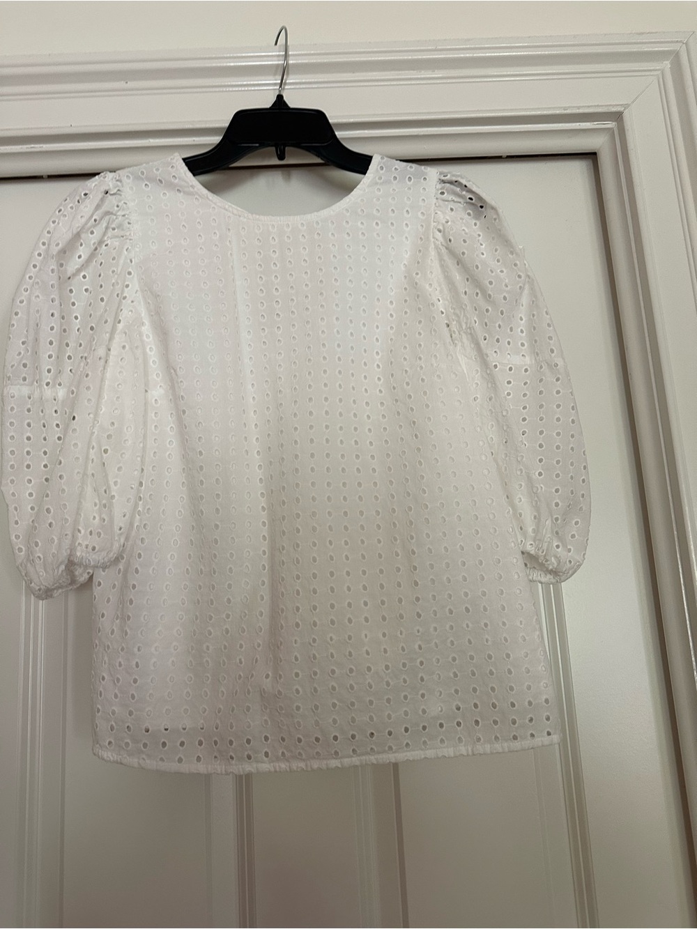 a new day White Eyelet Puff Sleeve Top